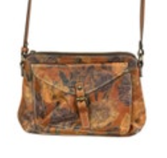 Patricia Nash Avellino Floral Leather Crossbody Handbag Purse Fall Colors
