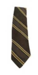 Vintage Bert Pulitzer Tie Regimental Stripe Necktie USA Made Brown Gold