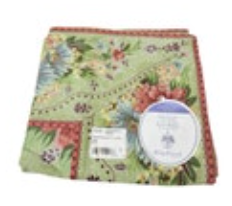 April Cornell Tablecloth For Two 36 X 36 Cafe Cloth Josephine Lace Peridot NEW