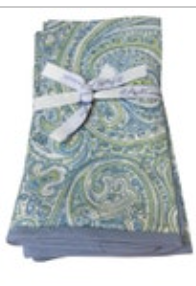 April Cornell Oceana Paisley 100% Cotton Napkin Set of 4 New 20 X 20