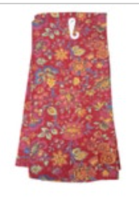 April Cornell Tea Towel Kitchen Primary Patchwork Floral Waffle Weave New Red