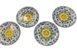 Vintage Vietri Soli The Sun Pottery Hand Painted Italy Dinner Plates Set Of 4