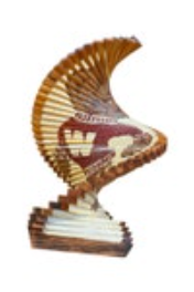 Vintage Wooden Helix Wind Spinner Wisconsin Badgers Whirligig Painted Wood