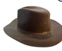 VTG Henschel Hat Co Indiana Jones Brown Leather Australian Outback Hat Med READ