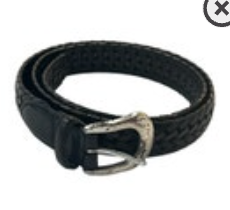 Vintage Women's Brighton Black & Brown Leather Woven Braided Belt Size 36 READ