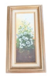 Vintage Floral Daisy Painting Oil Canvas Signed Framed Warm Uplifting Flowers