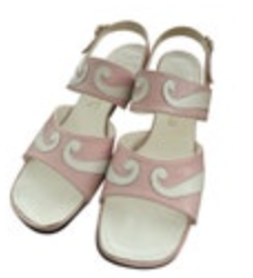 Vintage John Jerro Pink White Leather Sandals Size 8 Slingback Heels Retro Prepp