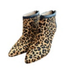 Size 6.5 Adrienne Vittadini Nyla Leopard Calf Hair Ankle Boots Boot Booties Heel