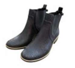 Size 6/7 Kate Spade Sedgewick Short Rain Boots Glitter Black