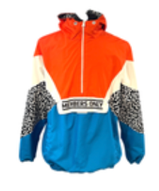 Members Only Sport Mens Large 90’s Retro Orange & Blue Windbreaker Pullover