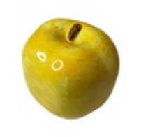 Ceramic Apple Yellow Decorative Glossy Made In Italy 2.5” Tall