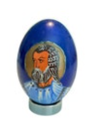 Hand Painted Egg Art Blown Hen Shell Profet James Icon Russian Style