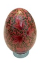 Multicolor Hand Painted Wooden Art Decorative Egg 3” Fall Leaves Gold Accents