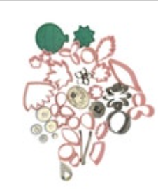 40 + Vintage Flower, Christmas, Leaf Cookie Cutters Lot Metal Plastic