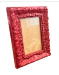 Red Frame Martin Aborn Textured Ornate Picture Size 4" x 6"