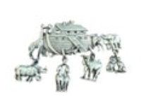 Noahs Ark JJ Jonette Jewelry Signed Brooch Pin Pewter Dangling Animal Pairs VTG