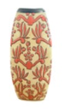 Formalities Baum Bros Vase Orange Brocade Collection Three Sided 10.5” Tall