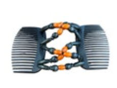 Stretch Beaded Double Hair Comb Wooden Beads Boho Hippy Solid