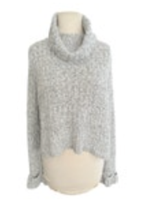 Free People Cropped Sweater Womens Speckled Black Cream Size S Chunky Cozy Knit