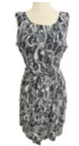 Talbots Black & White Floral Paisley Midi Poplin Shirt Dress Size 12 Belted NWT