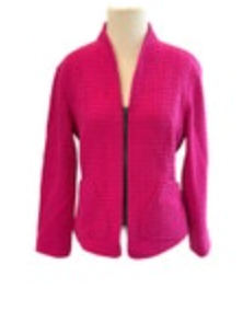 Lafayette 148 New York Petite Hot Pink Wool Blend Tweed Blazer Jacket Women Sz 6