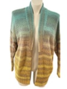 Pilcro S Open Cardigan Blue Space Dye Ombre Stripe Womens Anthropologie Sweater