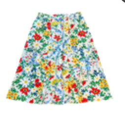 Vintage MH Selections White Floral A Line Skirt Size 10 Front Buttons & Pockets