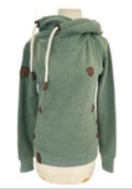 Naketano Brave New World Green Hoodie S Cowl Neck Long Sleeve Sweatshirt READ