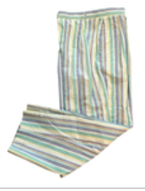 Vintage Lady Halrin Bleeding Madras Yellow Green Purple Stripe Pleated Pants