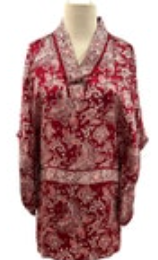 Popiler II NWT Popiler Silks Collection Bali Indonesia Red Butterfly Print Med