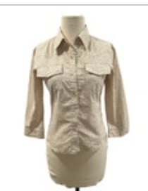 VTG Pastel Ma'am Cotton Floral Ivory Shirt Western 70s/80s EUC M