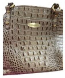 Brahmin Alligator Gray Taupe Medium Handbag Vintage EUC