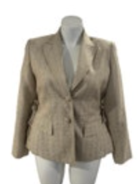Giorgio Sant' Angelo Women's Sz 12 Beige 2 Button Blazer Wool Office Business