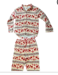 Hanna Anderson Women's Flannel Holiday Reindeer 2-piece Pajamas Set, Size S