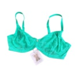NWT Savage X Fenty Logo Unlined Lace Demi Bra Light Teal Green Romantic 38D