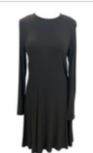 Eileen Fisher Petite Womens Long Sleeve Stretch A-Line Fit & Flare Dress Size PS