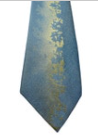 Vintage Mens Tie Dacron Superba Blue Gold Sky Print Retro 60's