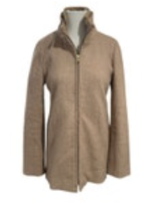 J Crew Mercantile Minimalist Coat Womens 0 Beige Wool Blend Funnel Neck Jacket