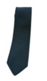 Vtg Classic Mr John Silk Tie Skinny Black with Apple for Denver Dry Goods Co.