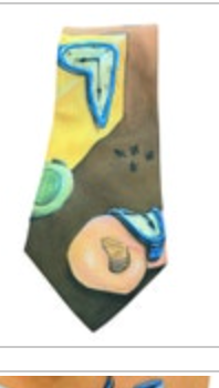 Vintage 1994 Ralph Marlin Salvador Dali Time Warp Melting Clocks Novelty Tie