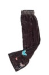 Johnny Was Luciana Seamed Wide Leg Pants Velour Brown Butterfly Boho Size XS