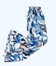 Bryn Walker Wide Leg Pants Size XXL Blue White Floral comfort Coastal Travel Classic