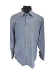 Hugo Boss Slim Fit Easy Iron Gray Stripe Dress Shirt Mens XL 17.5 Supima Cotton