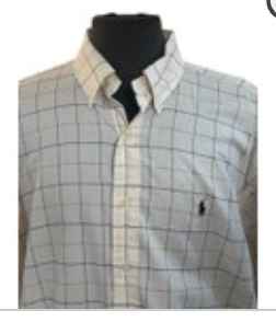 Ralph Lauren Golf Tilden Button Down Shirt Mens XL Yellow Windowpane Long Sleeve