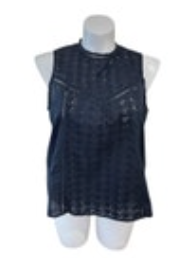 Lili's Closet Anthropologie XL Navy Blue Lace Sleeveless Blouse