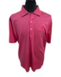 Peter Millar Summer Comfort Polo Shirt Men L Pink Stretch Performance Broadmoor