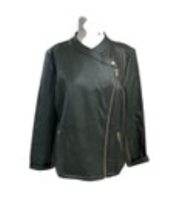 Chico's Vegan Leather Green Asymmetrical Zip Moto Jacket Women's Size 2 - Large