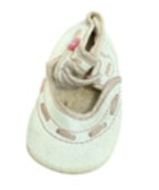 White Leather Pink Stitch Single Baby Shoe Display Nursery Decor Baby Shower