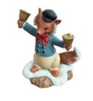 Fitz And Floyd Holiday Hamlet “bell Choir Fox” Enchanted Forest ‘93 No Box