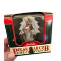 1998 Coca Cola Coke Polar Bear Cub Collection Ornament Seal On Ice Christmas